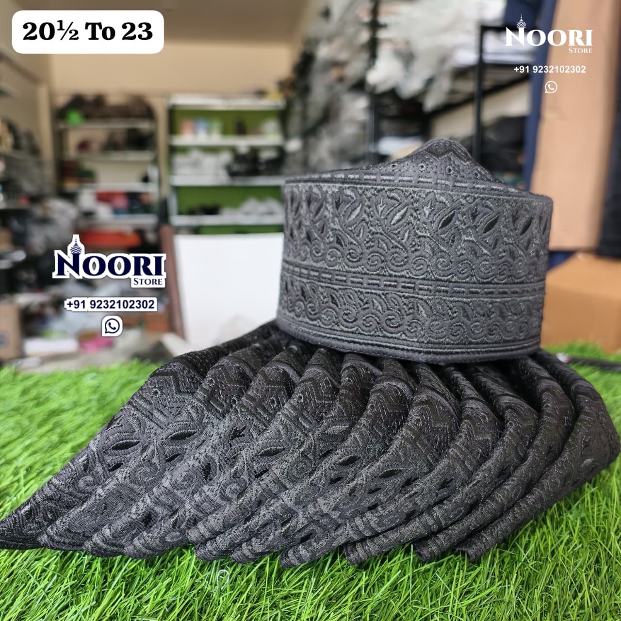 Full Black Barkaati Topi